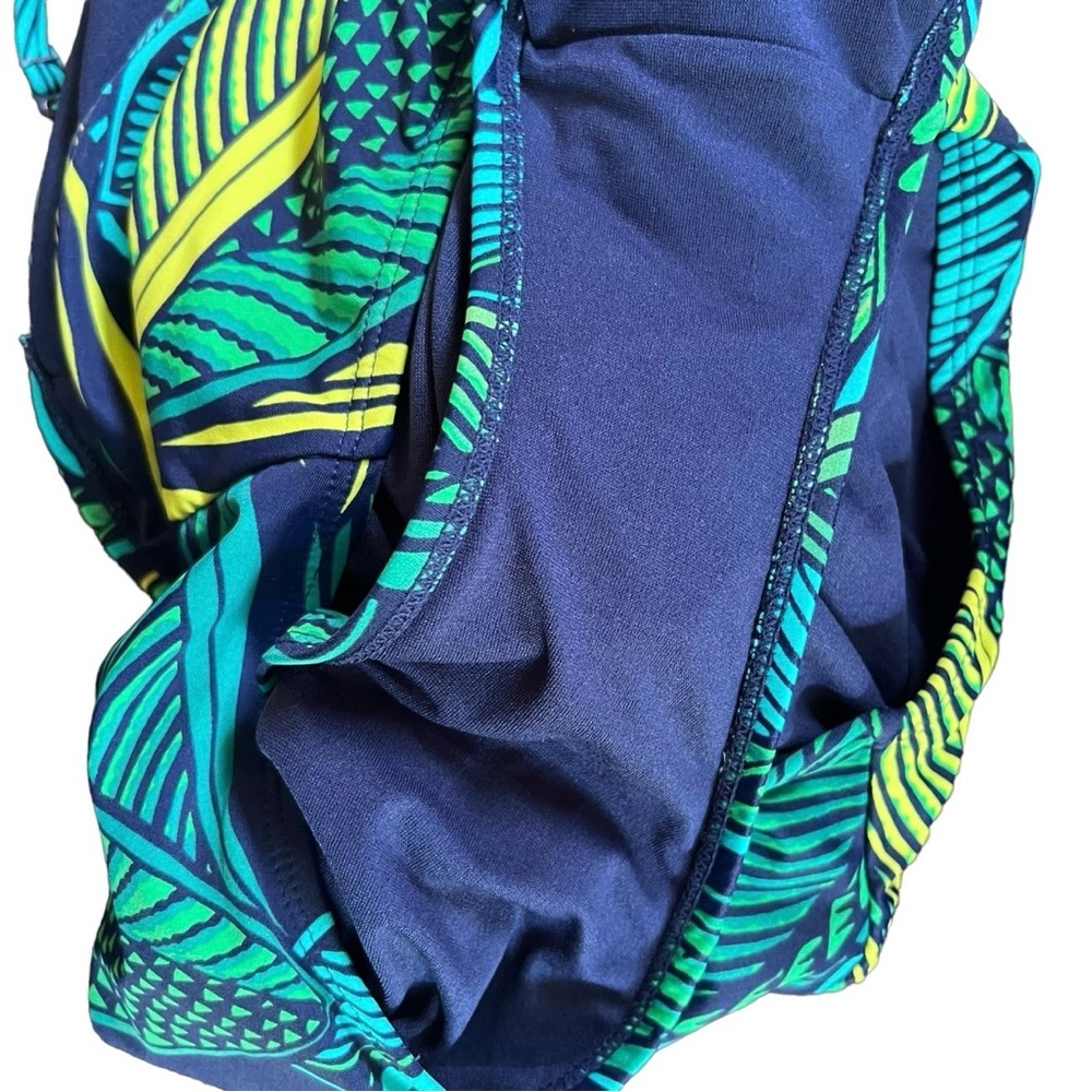 Women’s Tropical Print Halter One Piece Swimsuit Size Medium Beach Summer Lined - Picture 9 of 11